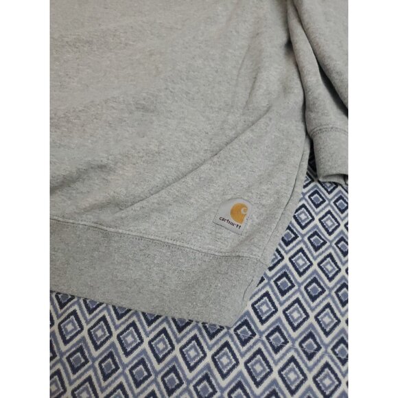 Carhartt Sweater Mens XXL Gray Spellout Big Logo Original Fit Thick Pullover - Picture 6 of 16